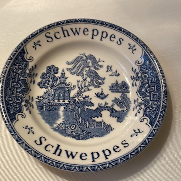 Enoch Wedgwood Tunstall England Schweppes blue Pagoda small bowl dish 4.75” - Picture 8 of 8